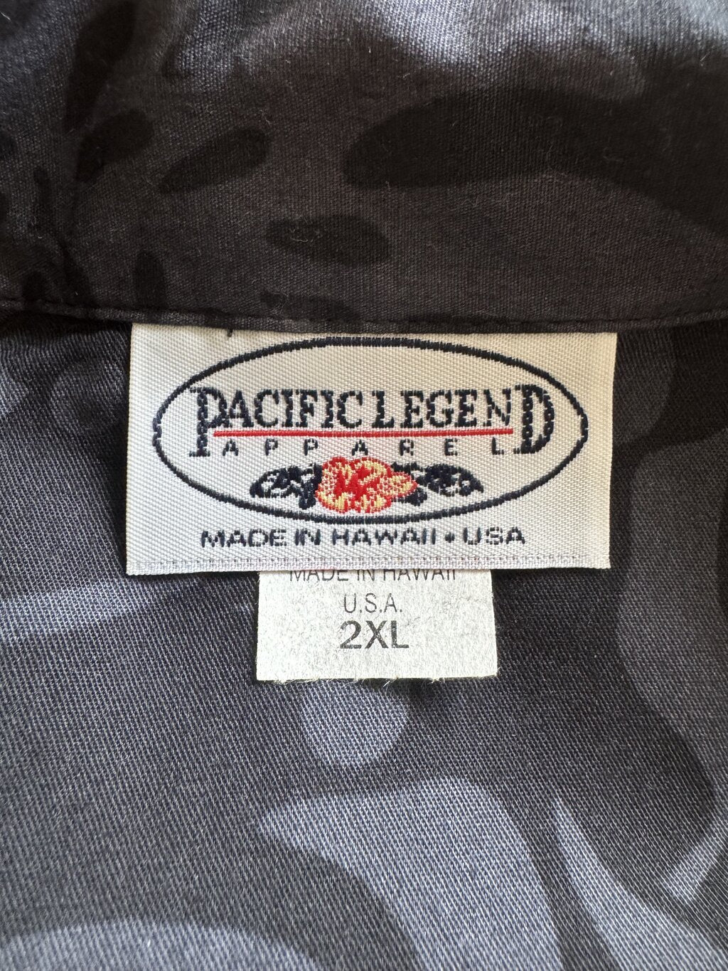 Modern Era Pacific Legend Rock & Roll Shirt – Black Cotton with Guitar Border Print (2XL)