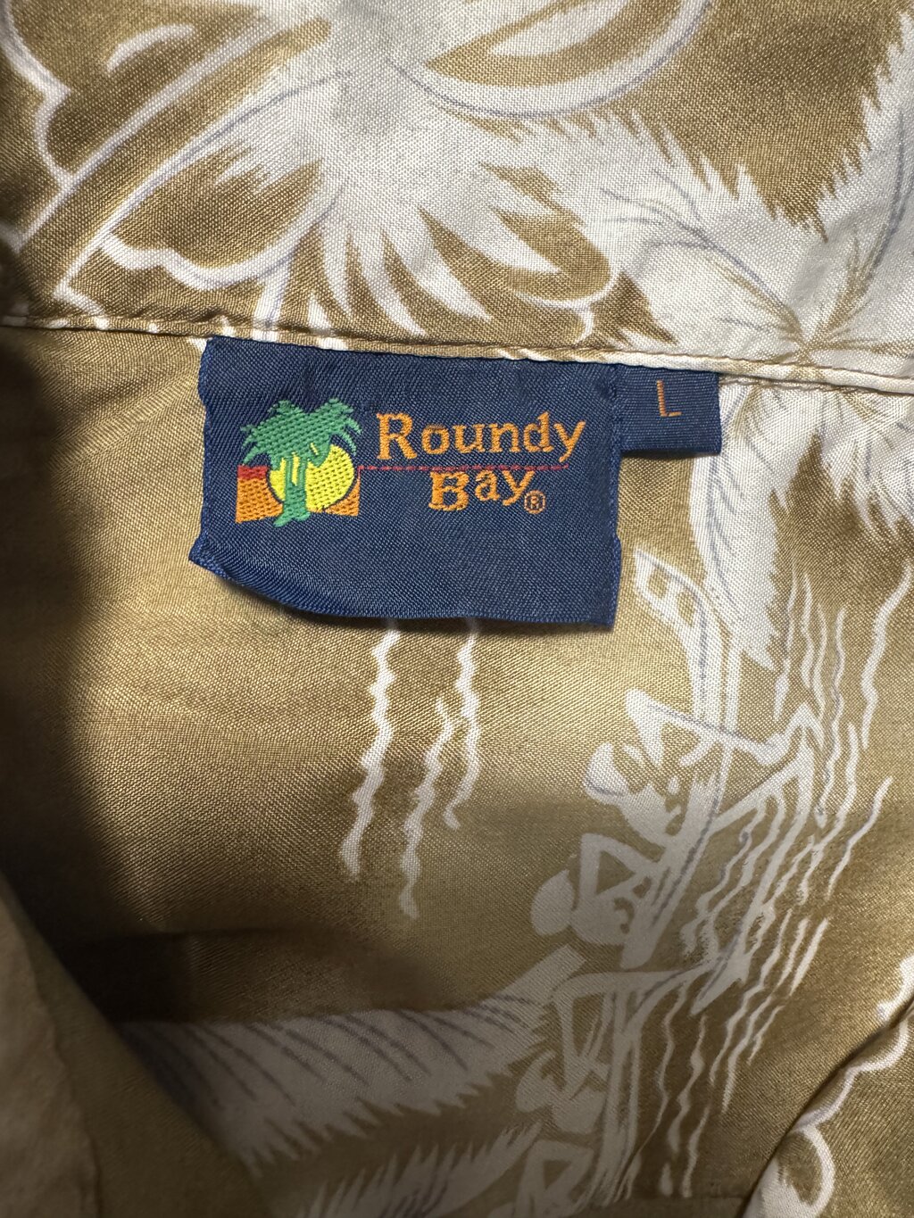 1990s Roundy Bay Ocean & Nautical Print Shirt – Navy & Beige (XL)