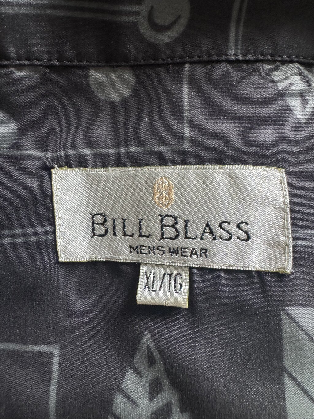 1990s Bill Blass Happy Hour Shirt – Graphic Cocktails & Retro Dice on Black (XL)