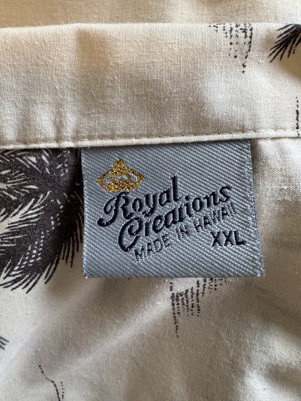 1990s Royal Creations Hawai‘i Island Map Shirt – Monochrome Nautical Print (XXL)