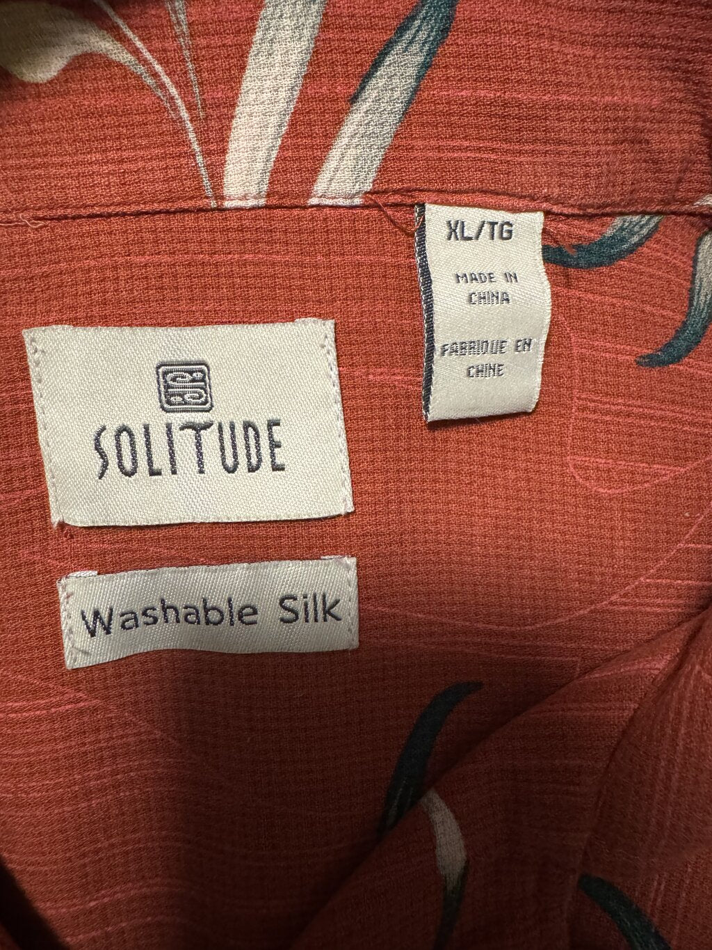 1990s Solitude Floral Shirt – Rust & Cream (XL)