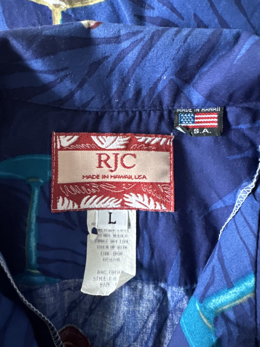 1990s Vintage RJC “Island Happy Hour” Cotton Shirt – Made in Hawaii, L