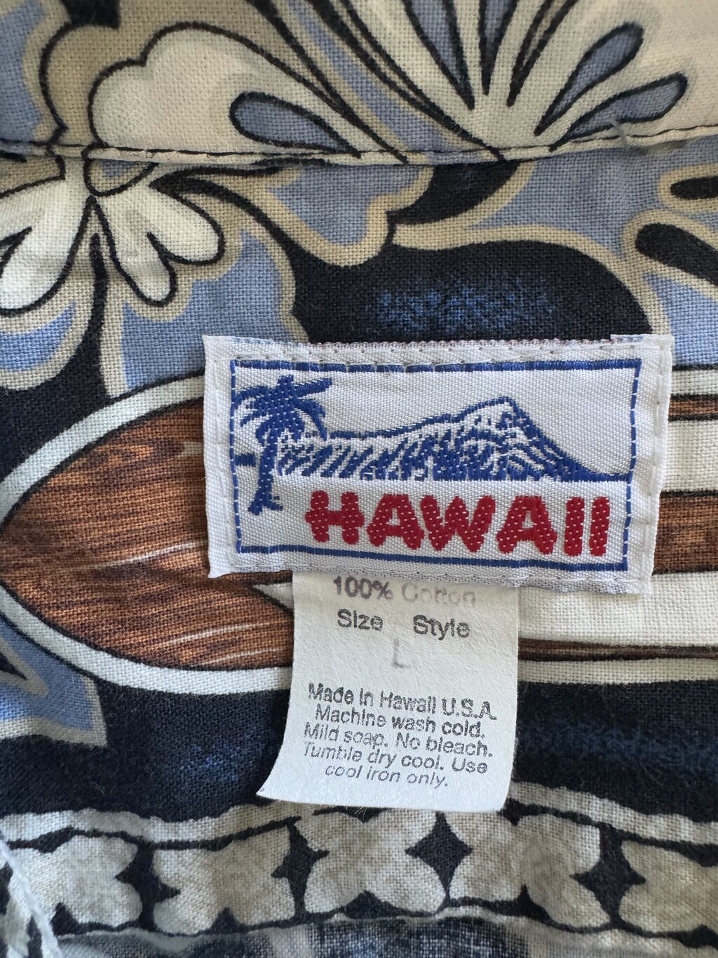 Vintage 1980s–90s “Surf Hawaii” Floral & Board Print Shirt – Made in Hawaii