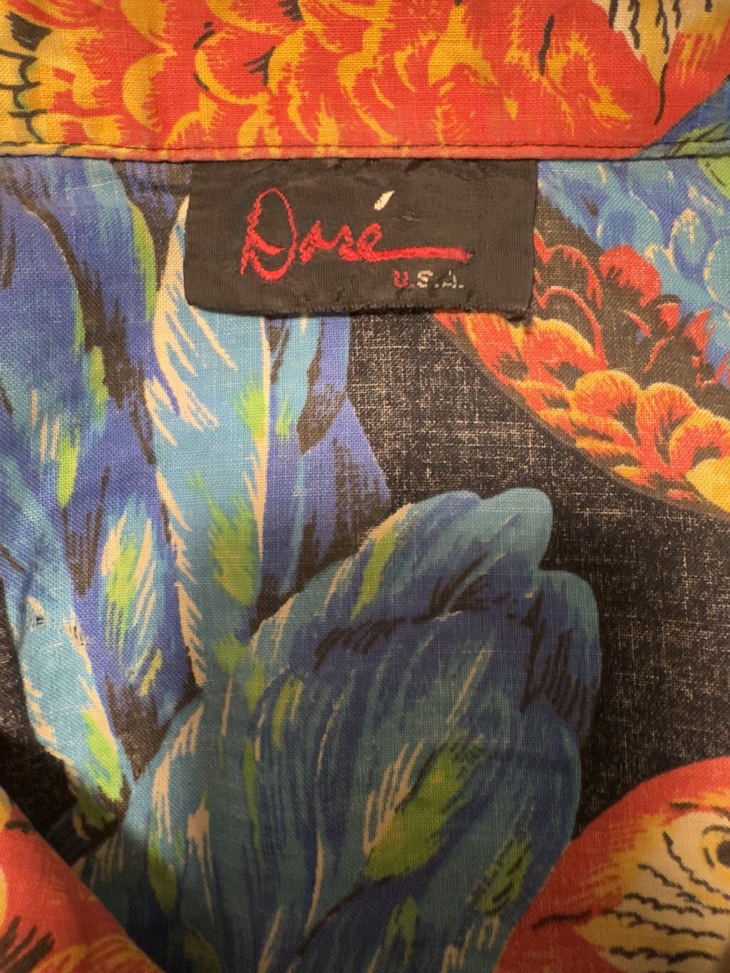 1990s - Macaw Madness – Dare USA Allover Parrot Print (L)