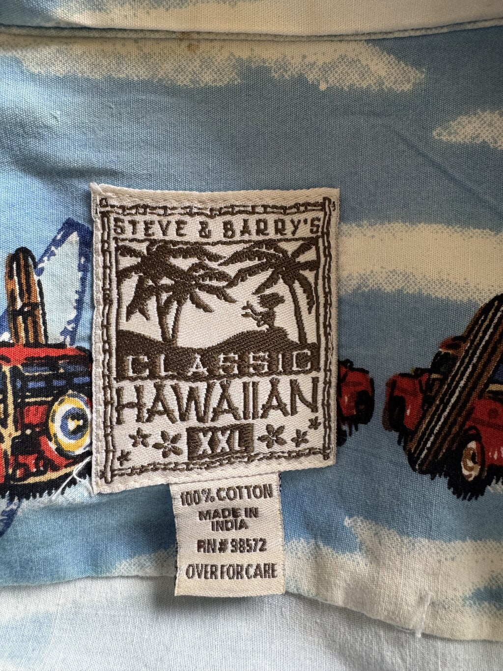1990s–early 2000s - Surf Wagons & Tropic Skies – Steve & Barry’s XXL Cotton Hawaiian Shirt
