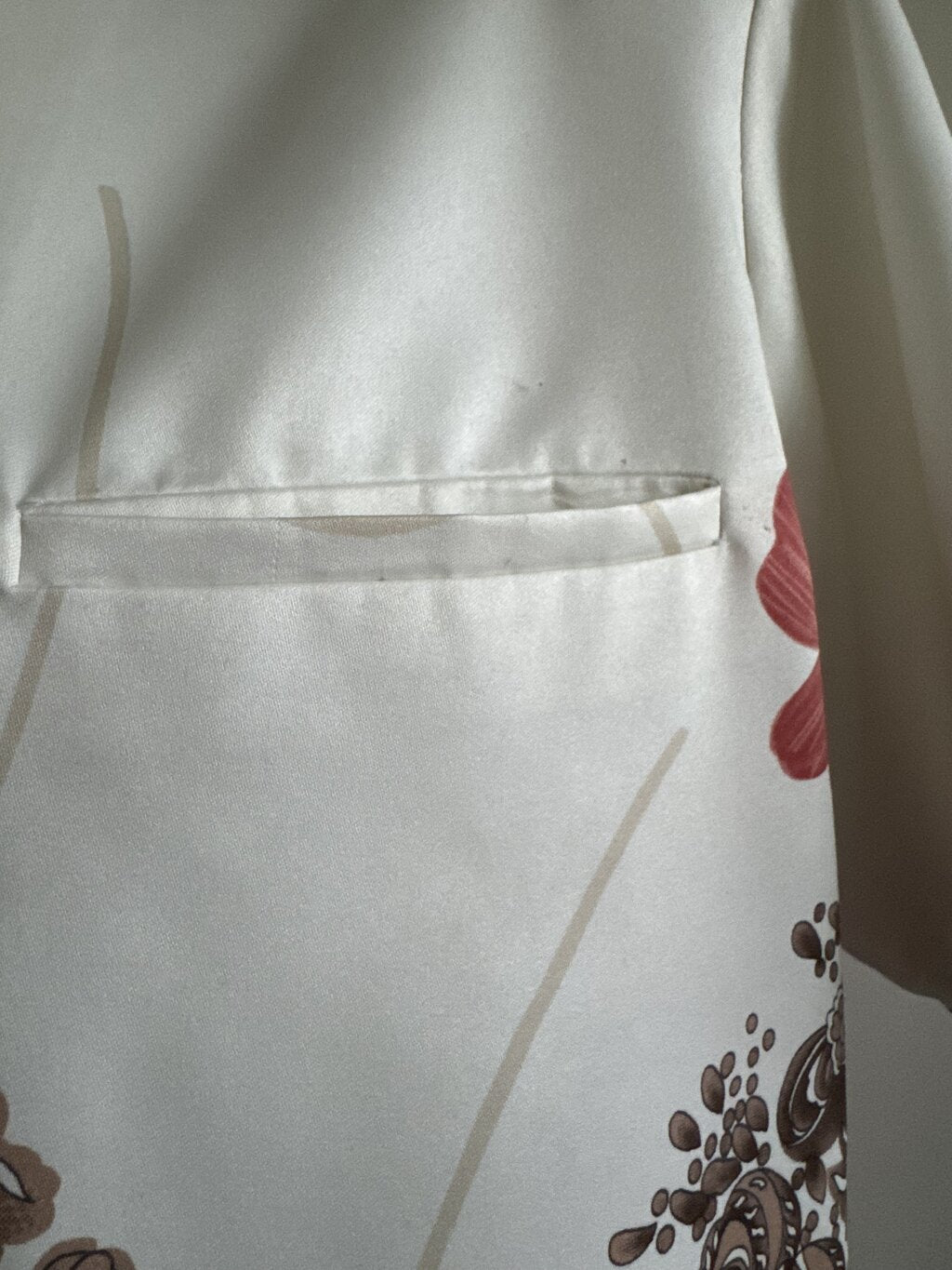 70s Tori Richard Reefscape Shirt – Brown & Teal Poly Cotton (L)