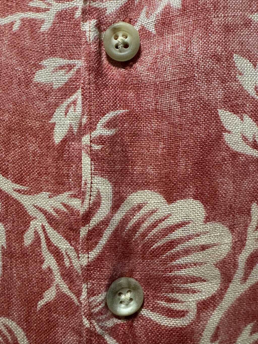 1990s Ralph Lauren Floral Print Linen Shirt – Red & White (XL)