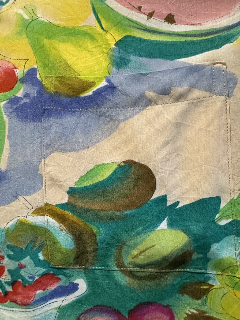 90s Jams World Abstract Brushstroke Shirt – Multicolor Rayon Art Print (XL)