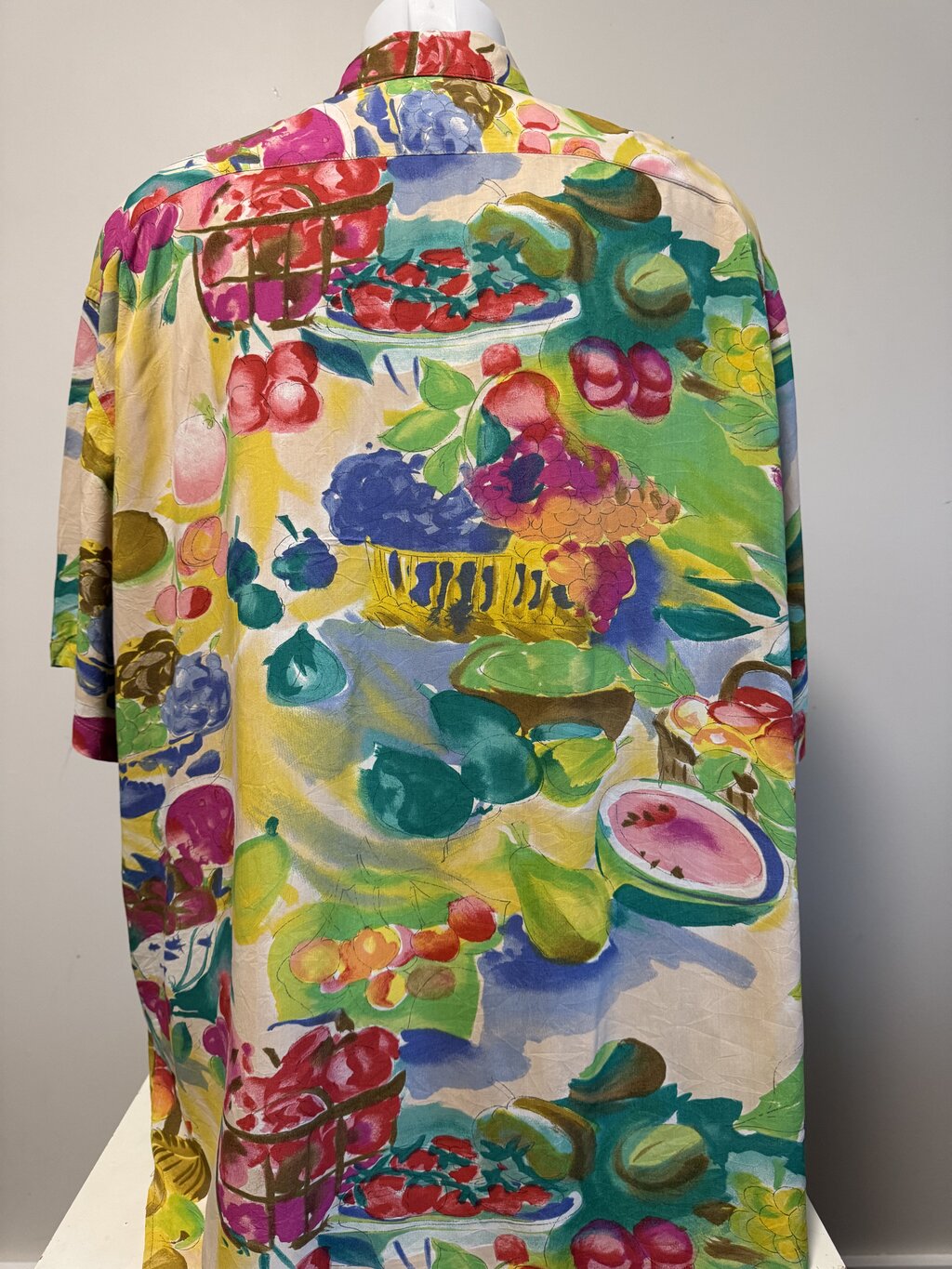 90s Jams World Abstract Brushstroke Shirt – Multicolor Rayon Art Print (XL)