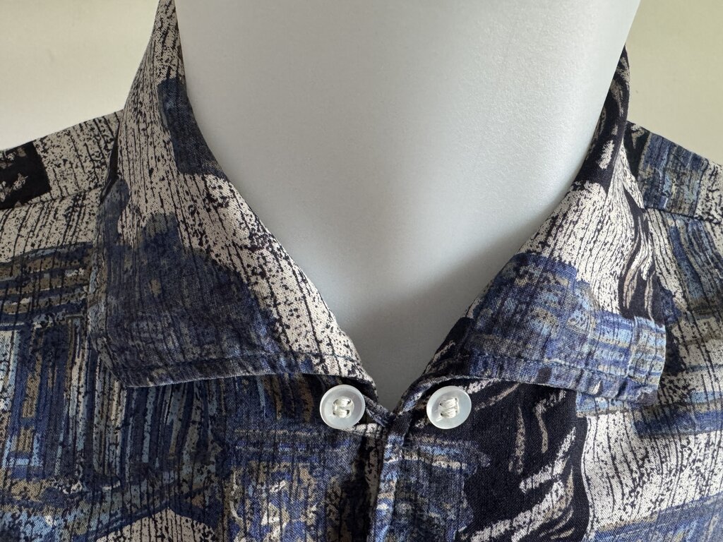 Rare 90s Puritan Sportswear Zipper Shirt – Abstract Polynesian Temple Print