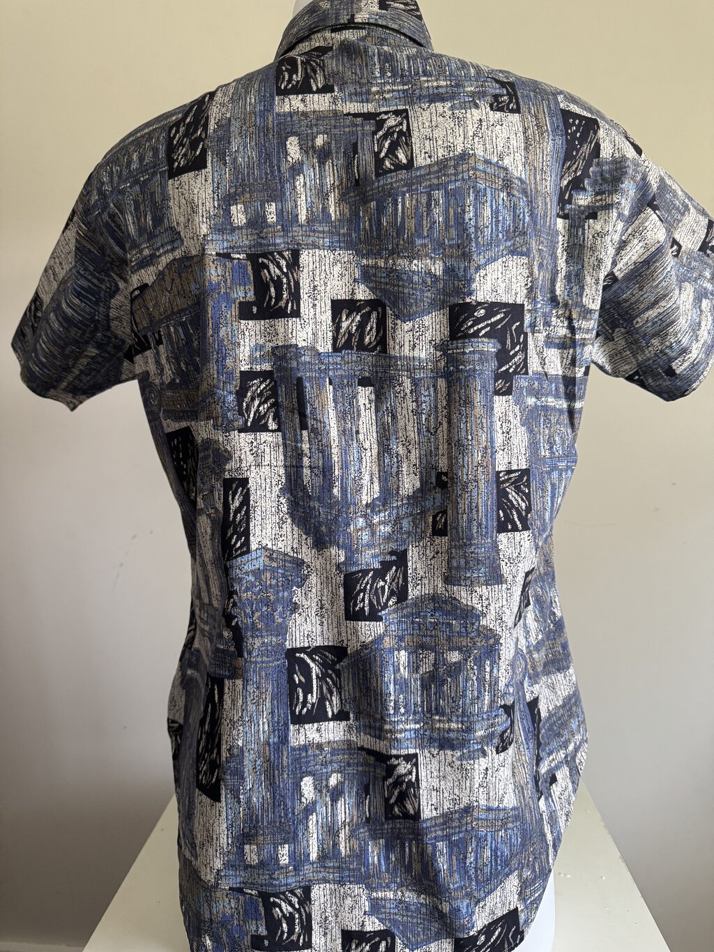Rare 90s Puritan Sportswear Zipper Shirt – Abstract Polynesian Temple Print