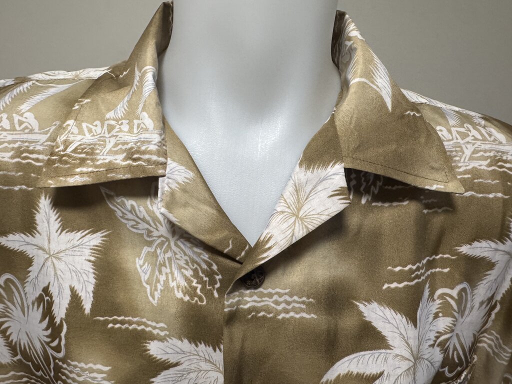 1990s Roundy Bay Ocean & Nautical Print Shirt – Navy & Beige (XL)