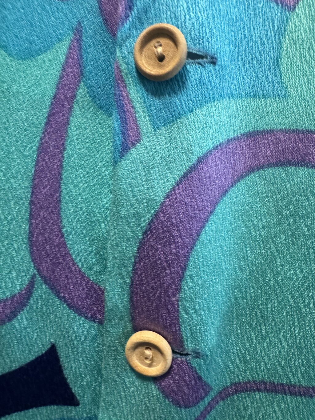 1970s Mei Jan Psychedelic Floral Shirt – Blue & Purple Rayon Pop (XL)