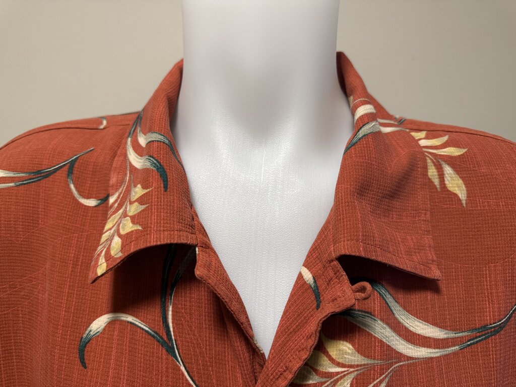 1990s Solitude Floral Shirt – Rust & Cream (XL)