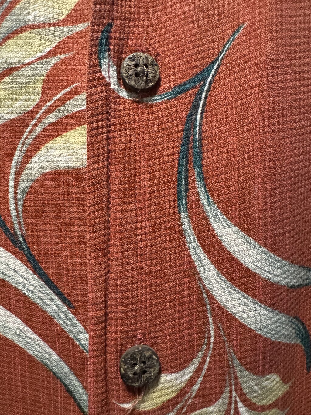1990s Solitude Floral Shirt – Rust & Cream (XL)