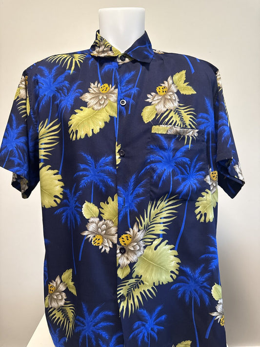 1990s Carib Cool Jungle Bamboo Shirt – Forest Green Rayon (L)