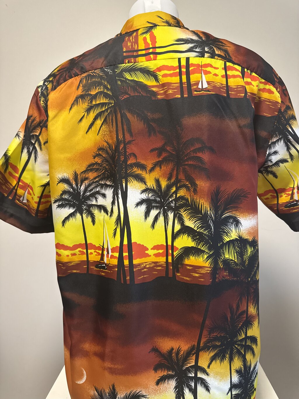 1990s Royal Creations Bamboo & Ginger Shirt – Deep Teal Rayon (L)