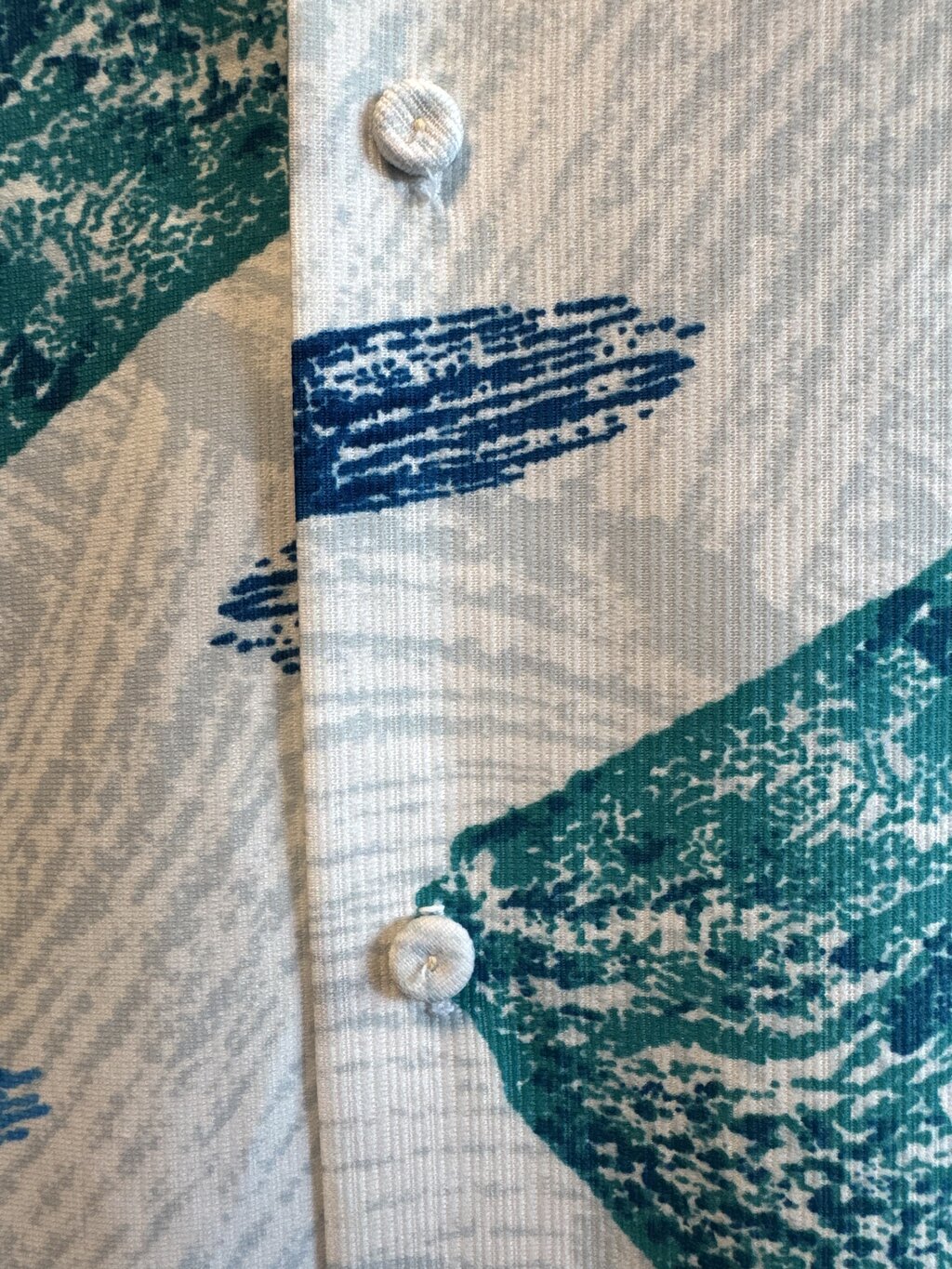 1970s Pomare V Navy Tiki Scenic Shirt – Heavy Cotton Barkcloth with Canoes & Mountains (L)