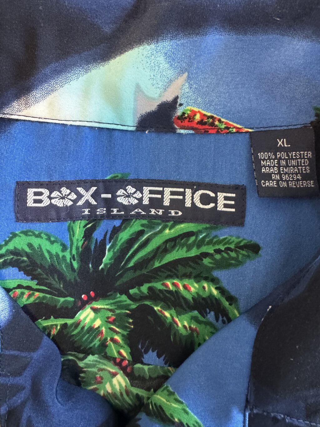 1970s Box Office Island Shirt – Bamboo & Tiki Huts on Mocha Barkcloth (XL)