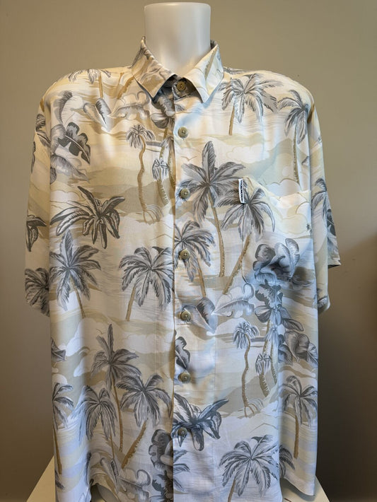 1990s Local Motion Beach Scene Shirt – Beige & Gray (XL)