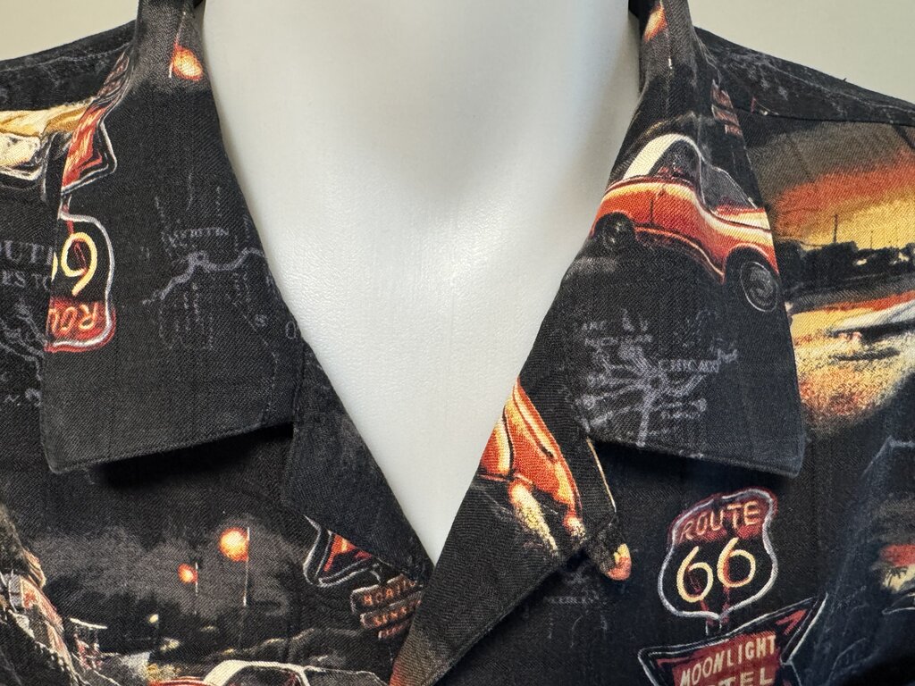 1990s North River Route 66 Shirt – Classic Cars & Neon Motel Lights (XL)