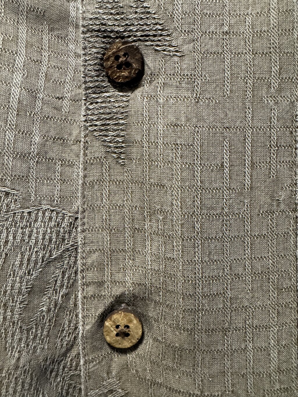 1990s Boca Classics Monstera Jacquard Shirt – Taupe/Beige (XLT)