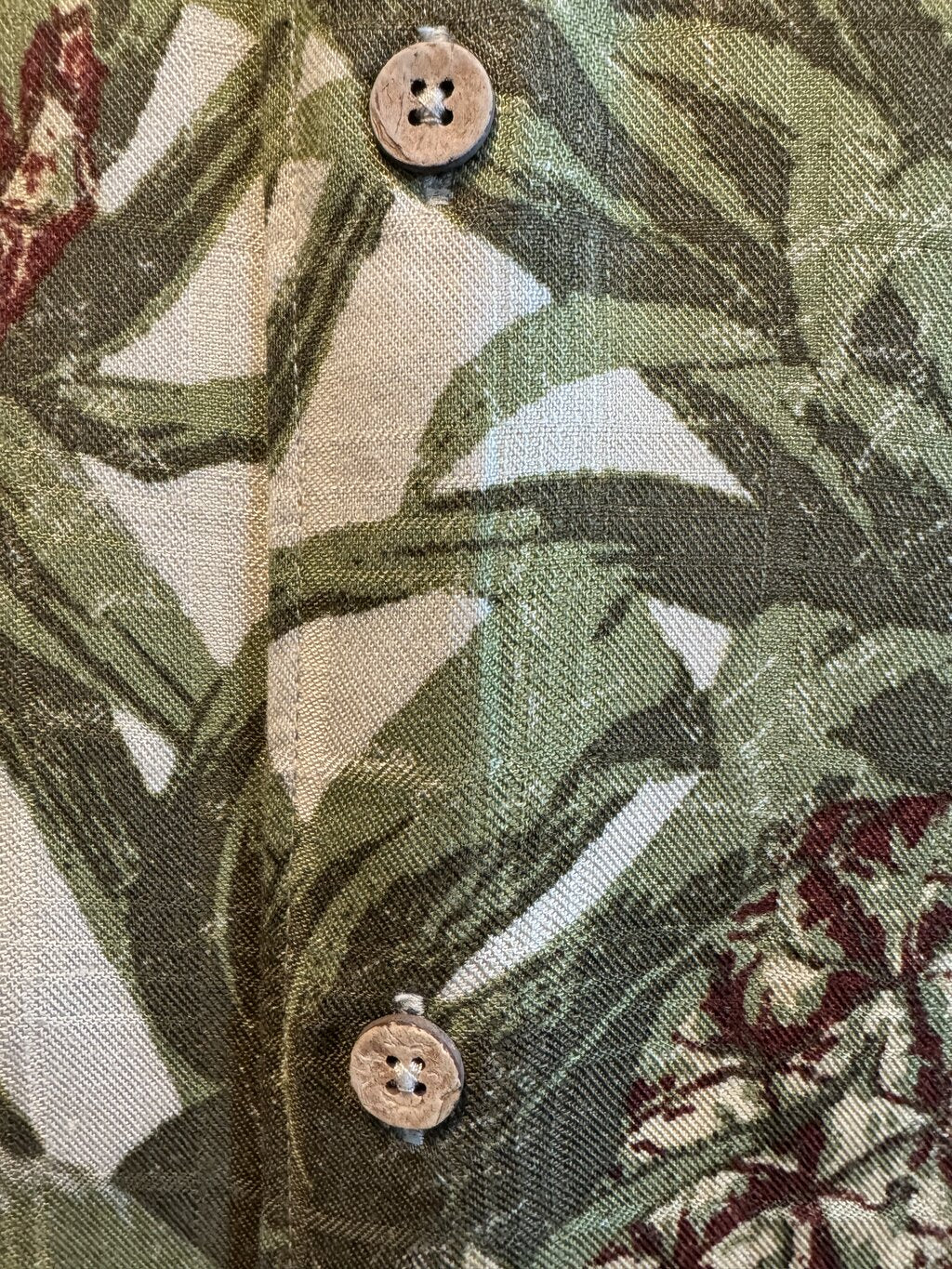 2000s Cubavera Pineapple & Orchid Shirt – Beige & Green (M)