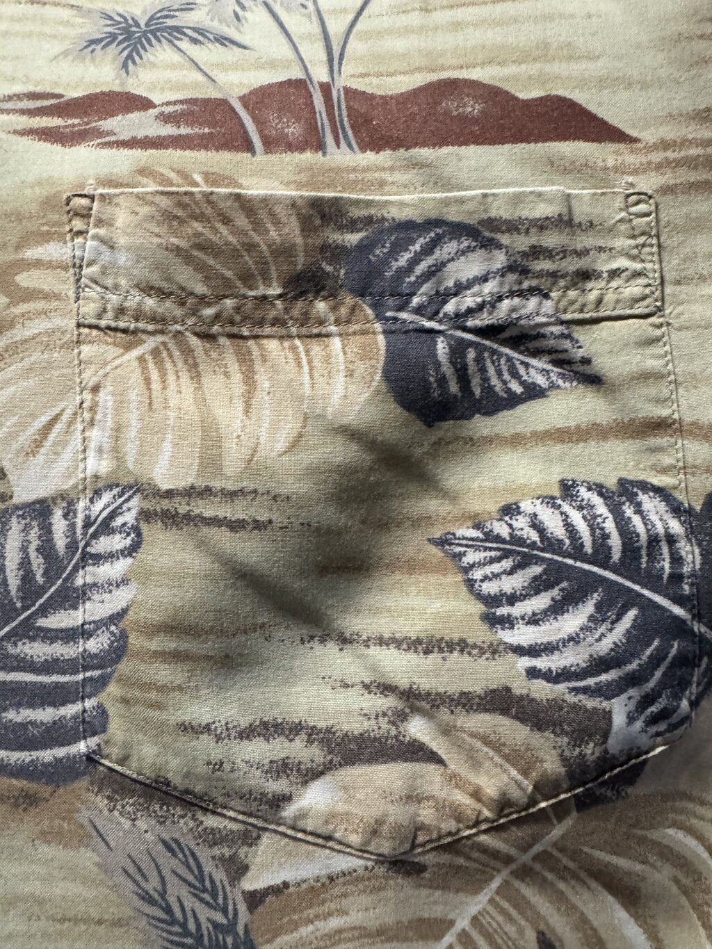 1990s Cactus Black Label Landscape & Foliage Shirt – Beige/Brown/Blue (XL)