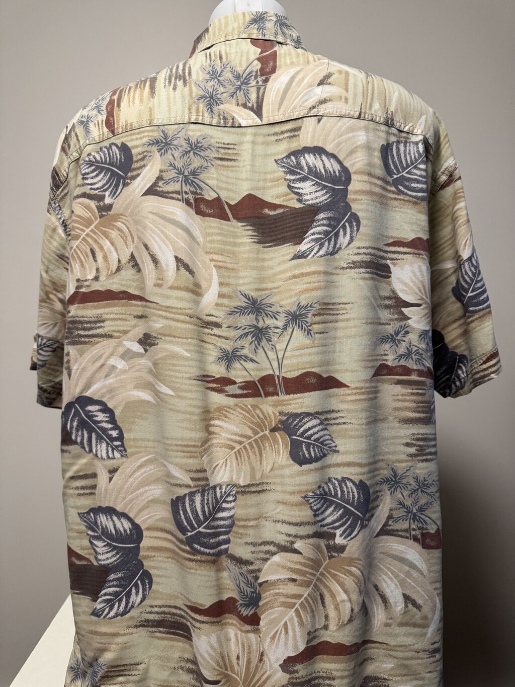 1990s Cactus Black Label Landscape & Foliage Shirt – Beige/Brown/Blue (XL)