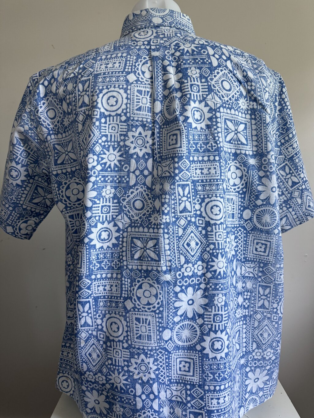 Late 1970s to Early 1980s - Reyn Spooner Inside-Out Polynesian Block Print – XL Reverse Print Classic