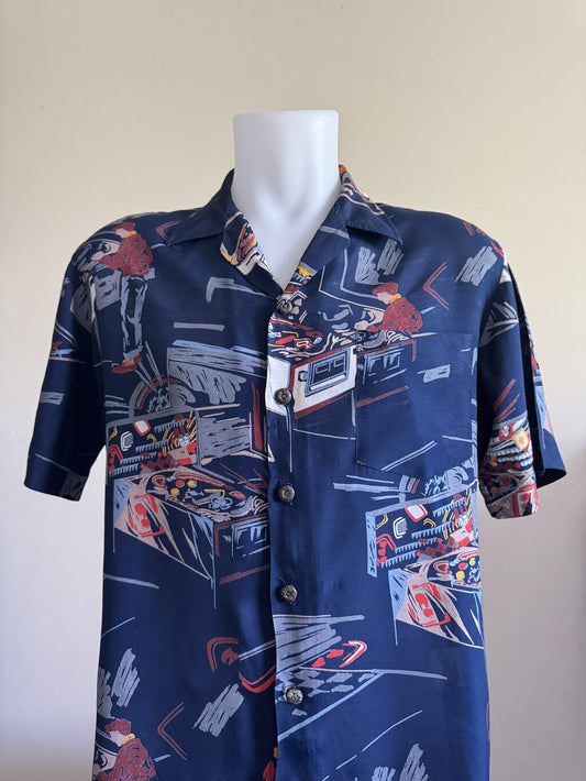 1990s Kennington People/Pinball Scene Shirt – Navy Multi (M)