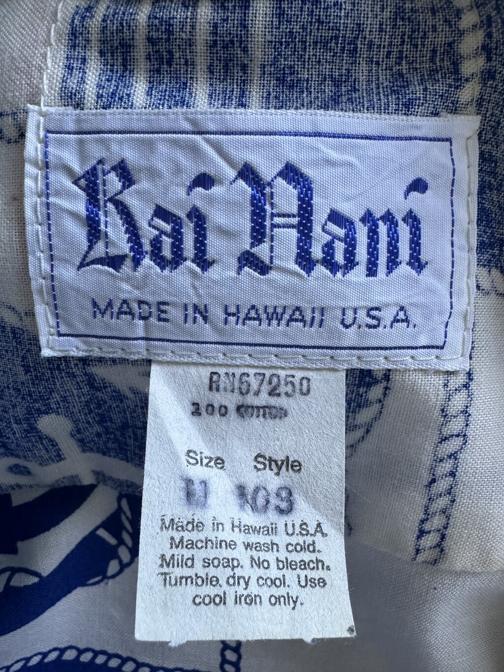 1980s (early-to-mid) - Kai Nani “Harbor Grid” Nautical Signal Flag Shirt – Made in Hawai‘i