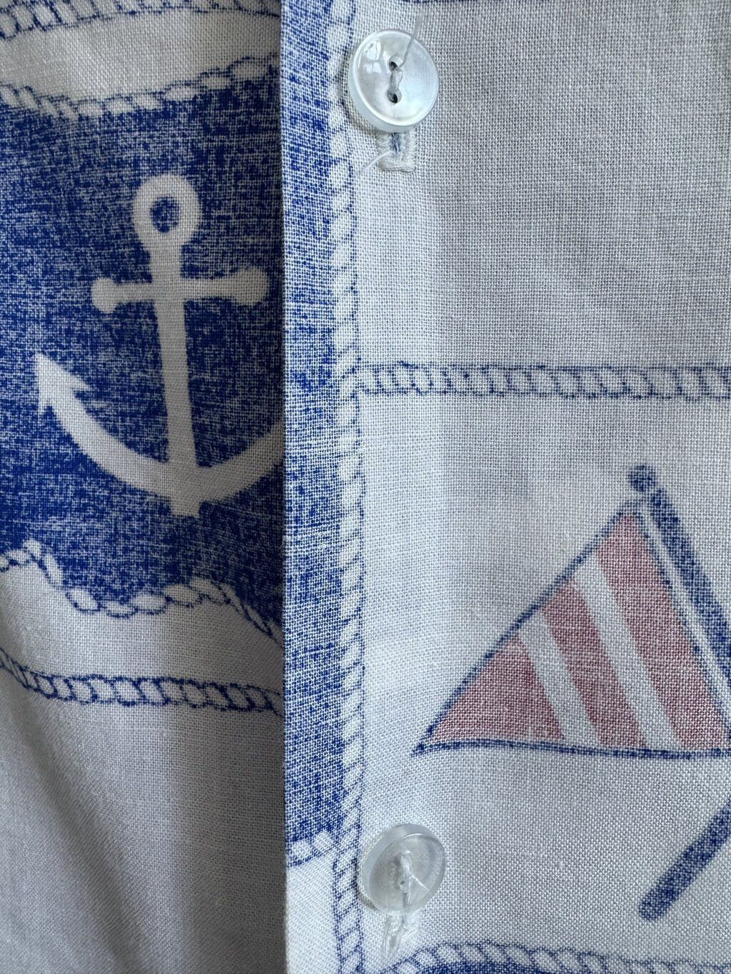 1980s (early-to-mid) - Kai Nani “Harbor Grid” Nautical Signal Flag Shirt – Made in Hawai‘i
