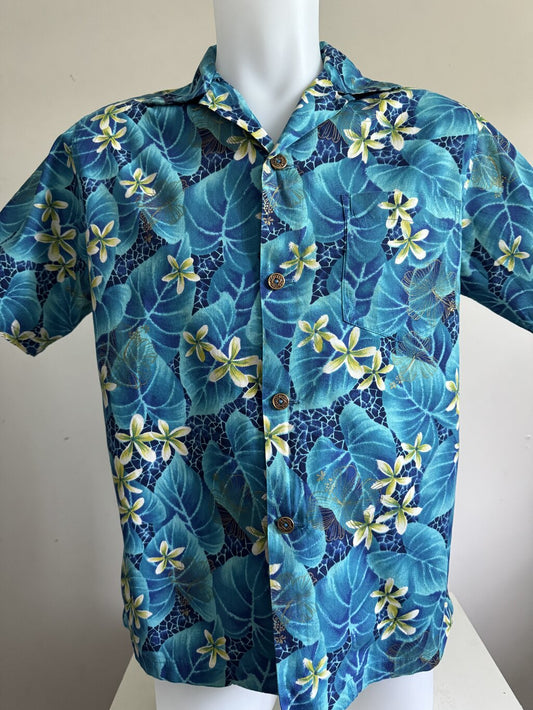 1970s - Island Casuals Plumeria & Taro Leaf Barkcloth Shirt – Waikīkī Label