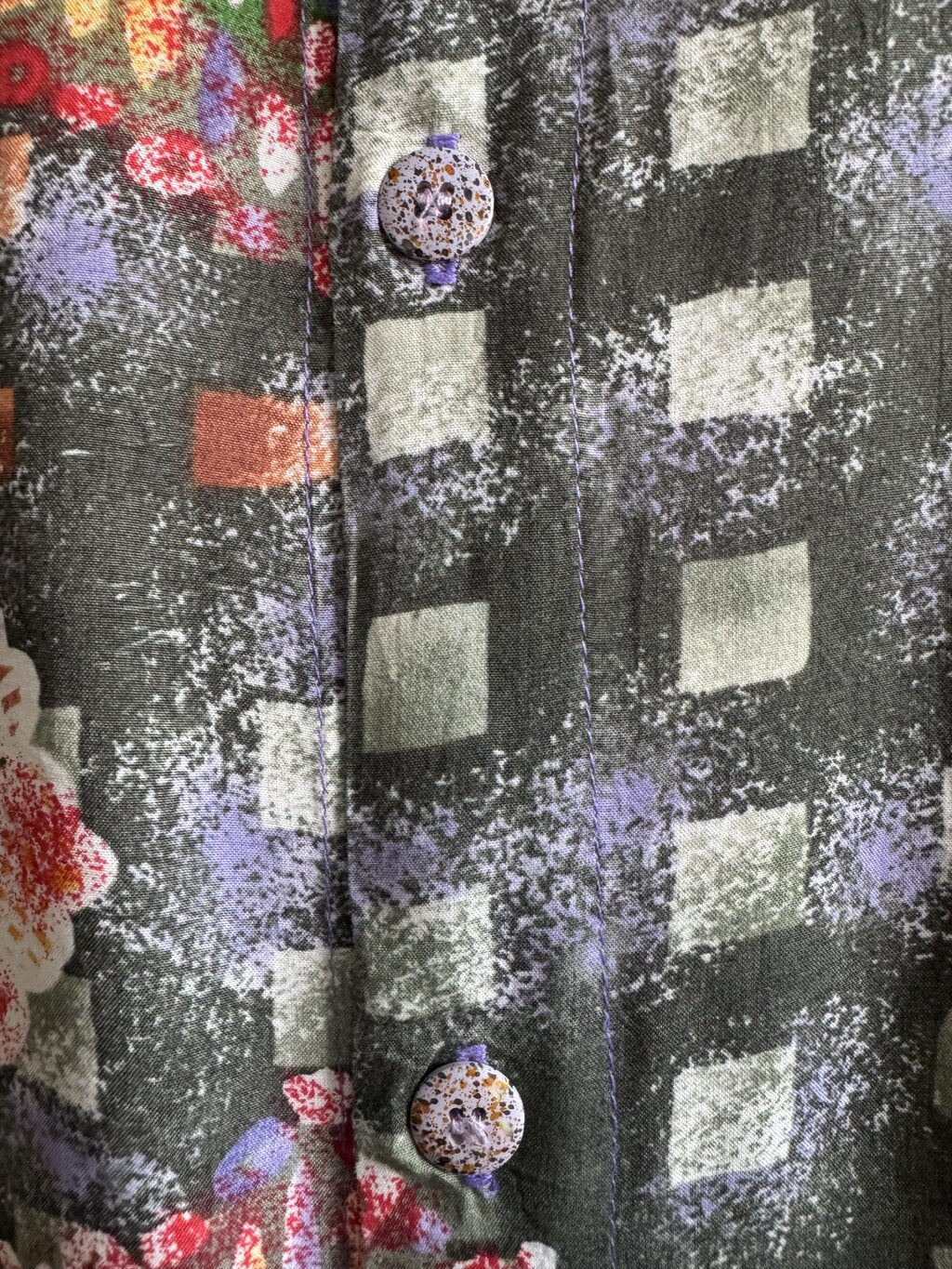 1990s Jams World Abstract Floral & Geometric Shirt – Multi-Color (L)