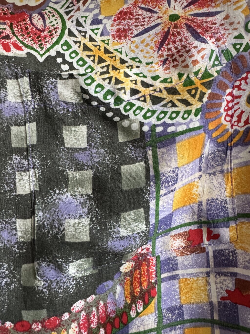 1990s Jams World Abstract Floral & Geometric Shirt – Multi-Color (L)