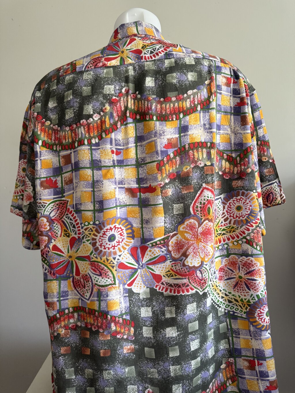 1990s Jams World Abstract Floral & Geometric Shirt – Multi-Color (L)