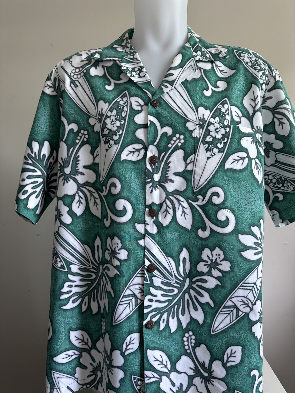 Late 1970s to Early 1980s - Vintage Black Point “Surf & Hibiscus” Hawaiian Shirt – Made in Hawaii