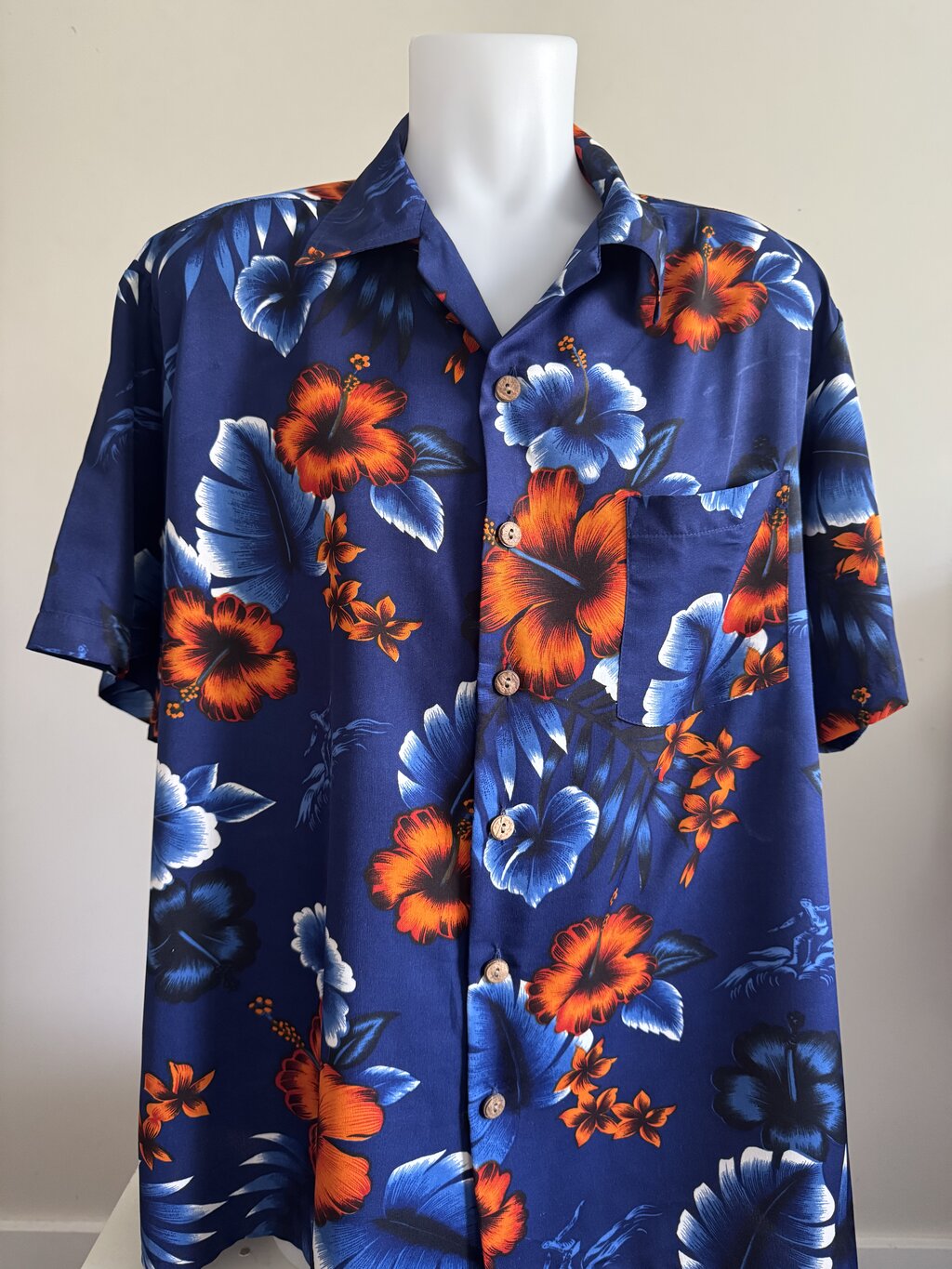2000s Kennington Floral Shirt – Navy/Orange/Blue (XL)
