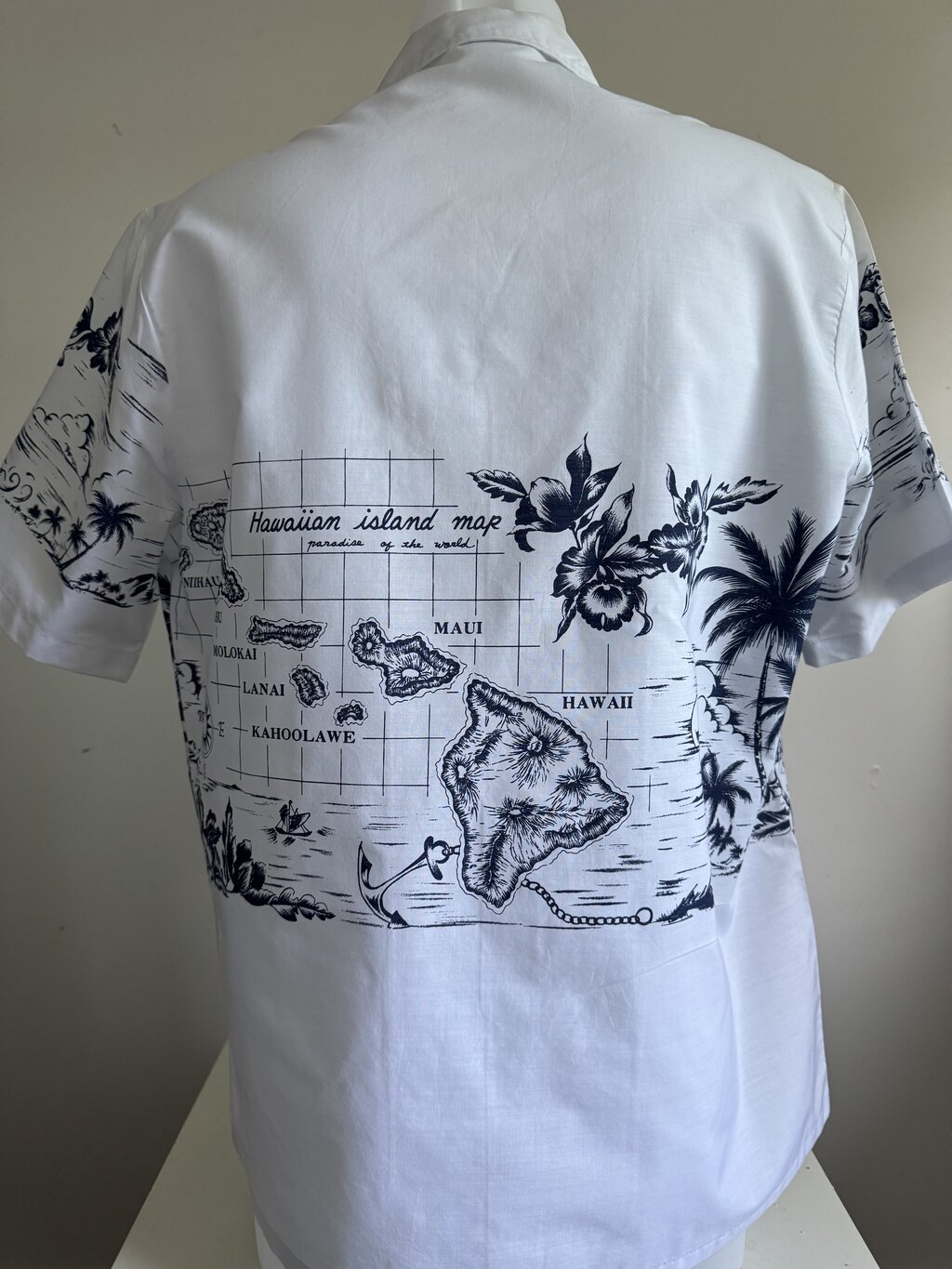 1980s - Vintage Casual Wear “Island Map & Anchor” Shirt – Made in Hawaii
