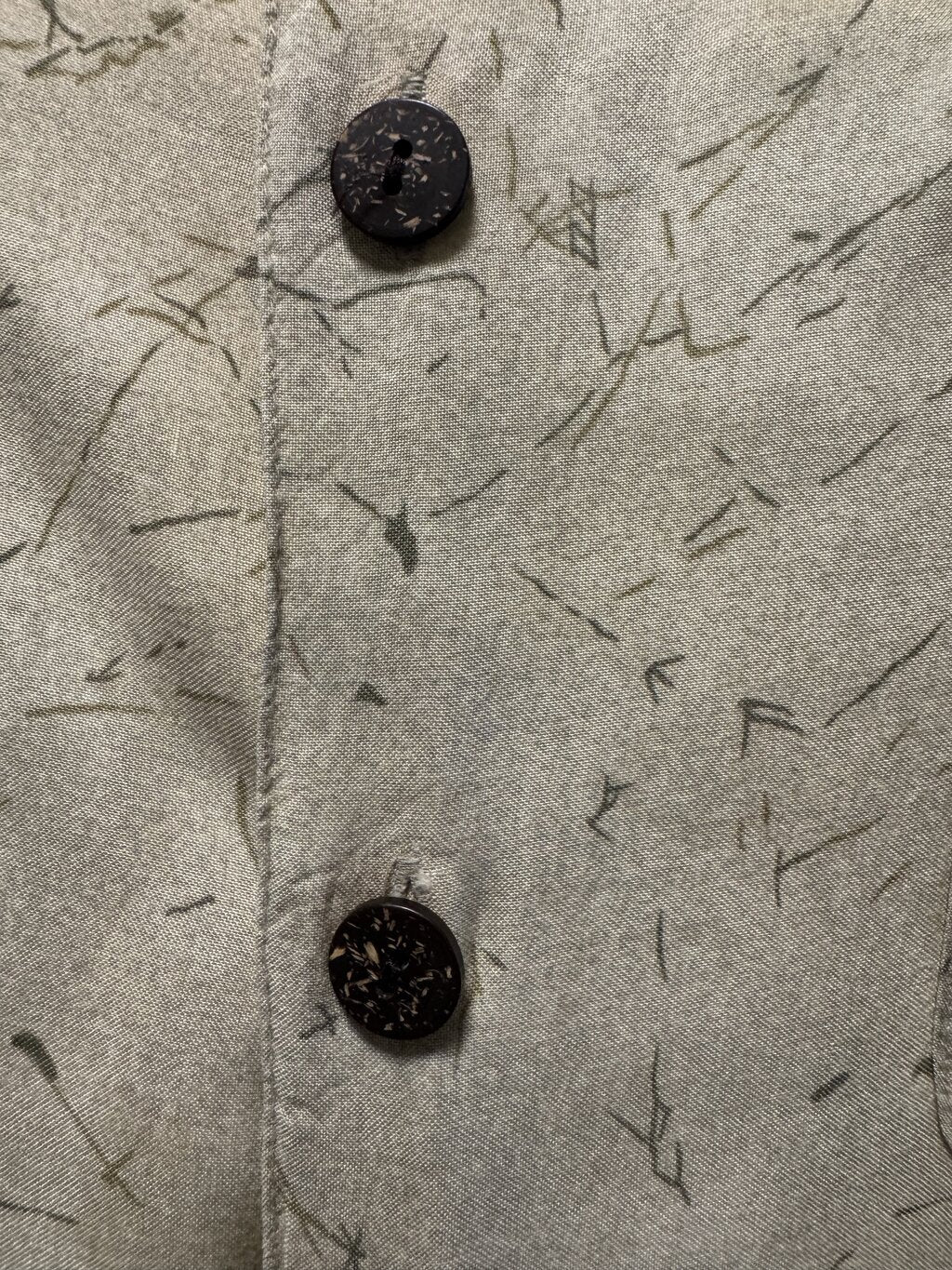 1990s Hana Bay Palm & Floral Border Shirt – Beige, Blue, Green, Yellow (XL)