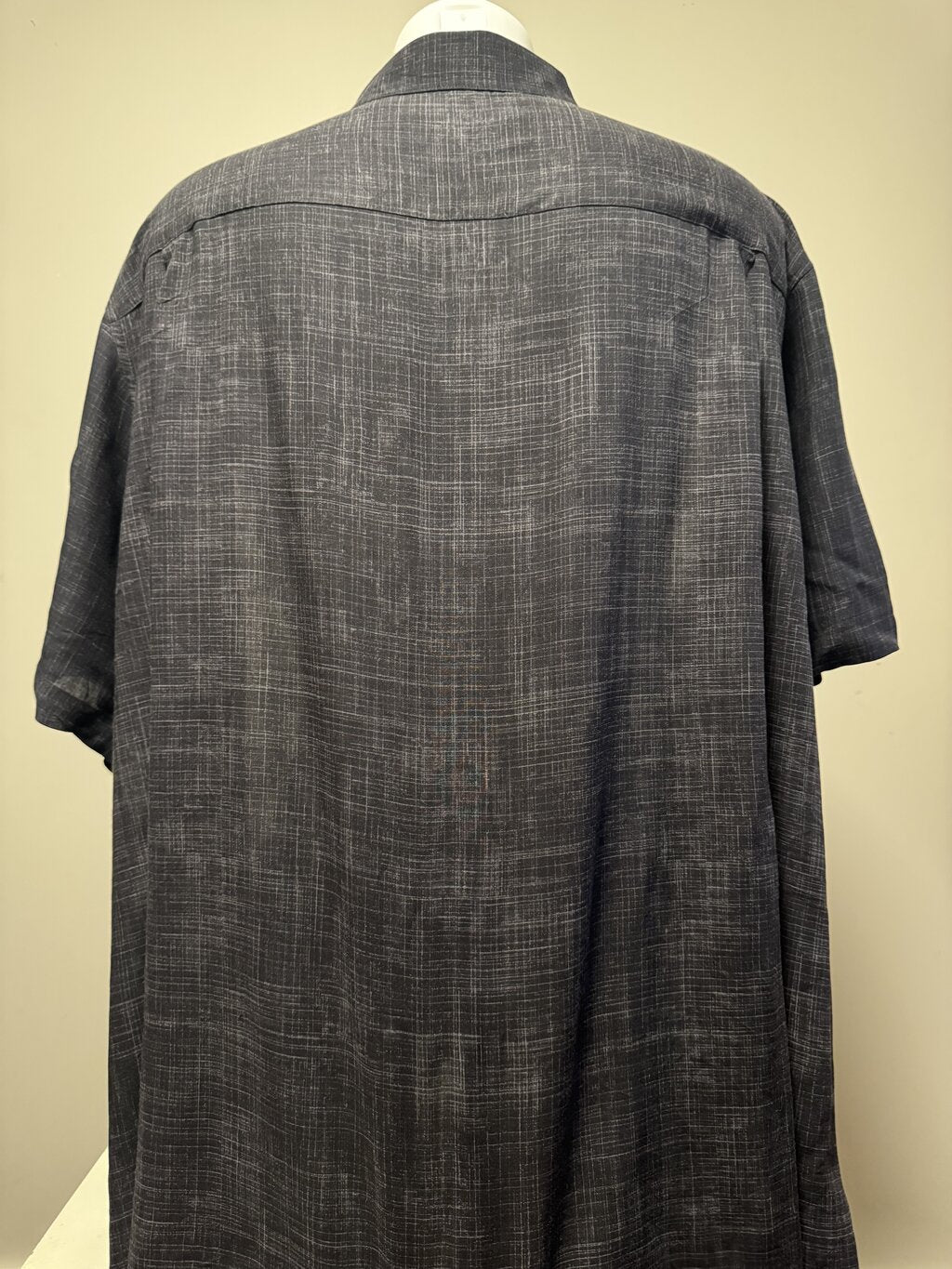 2000s Batik Bay Palm Panel Shirt – Charcoal & Cream (3XB)