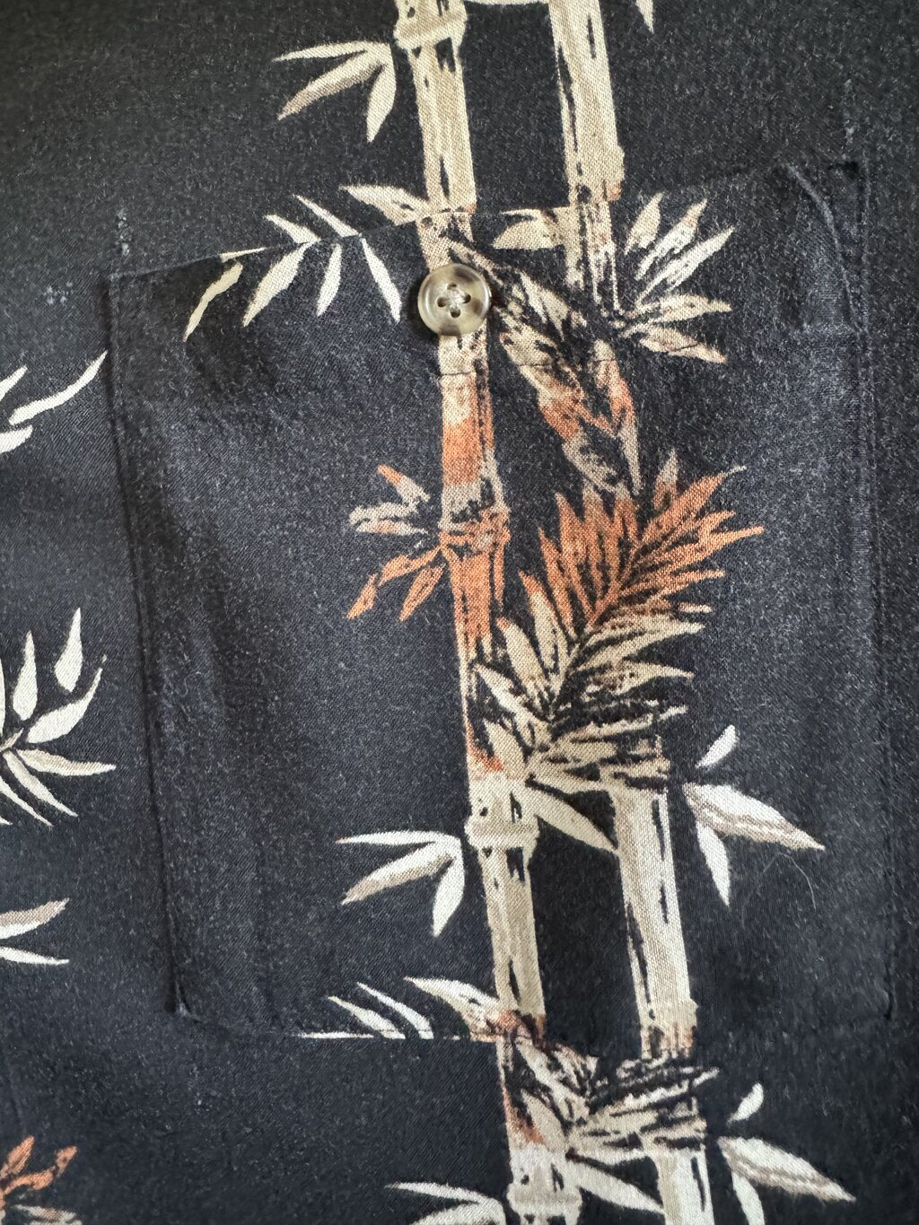 1990s Puritan Bamboo Print Shirt – Black, Brown, Beige (L)