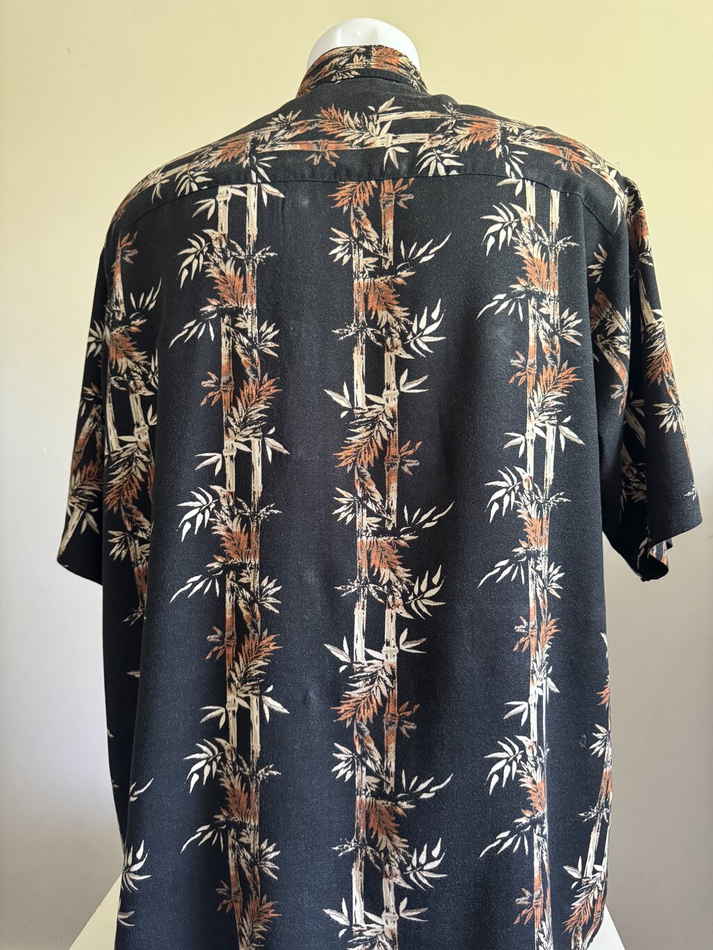 1990s Puritan Bamboo Print Shirt – Black, Brown, Beige (L)