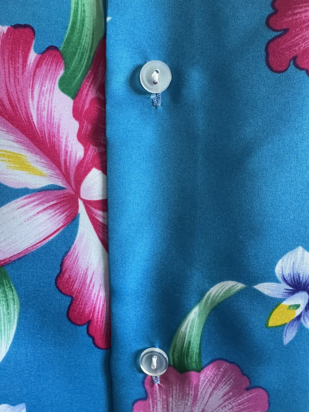 1980s - Royal Creations Blue Orchid Print Hawaiian Shirt – Made in USA (M)