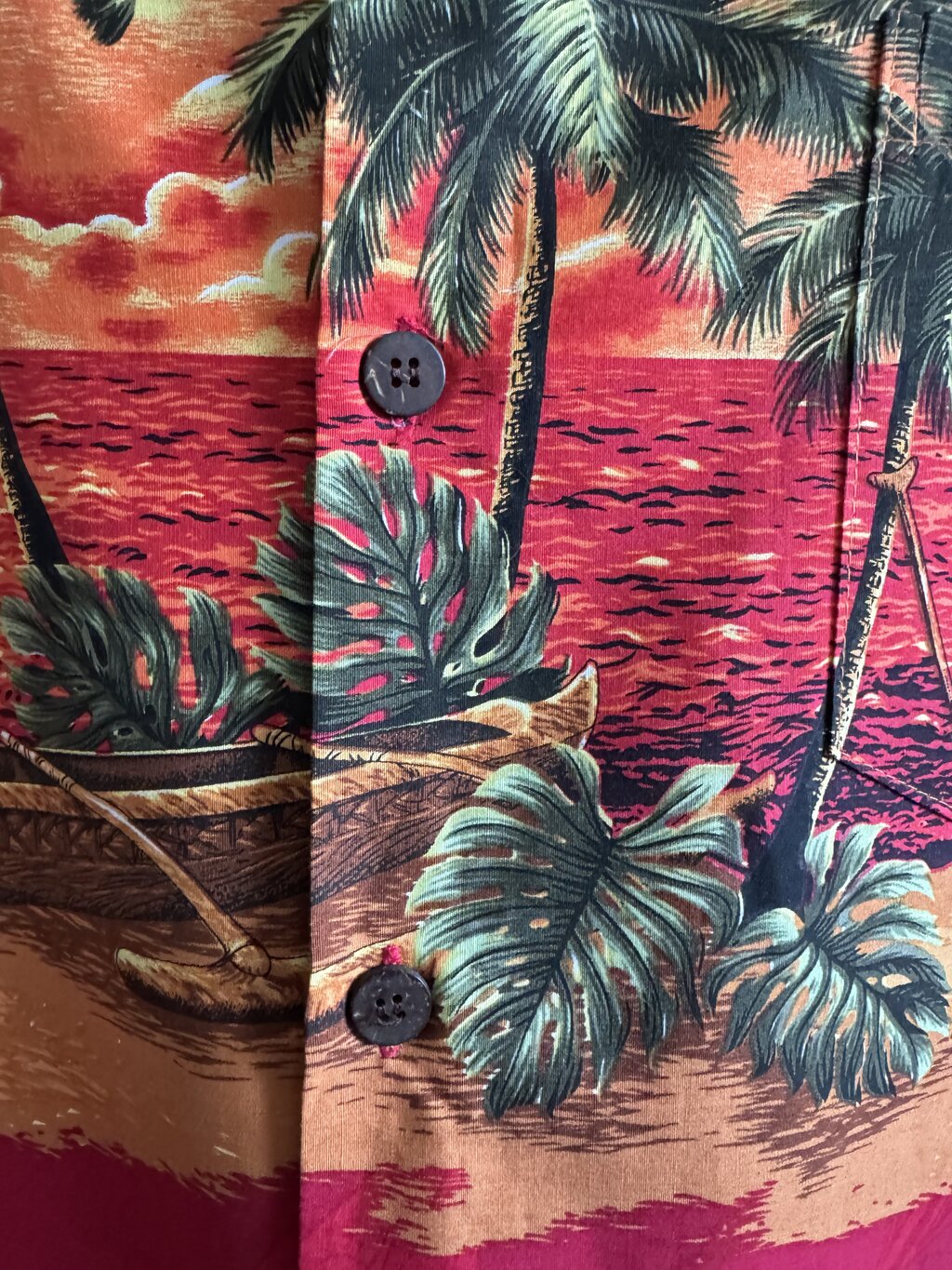 1990s–early 2000s - Molten Sunset Over Outrigger Bay – Hawaiian Reserve Collection (2XL)