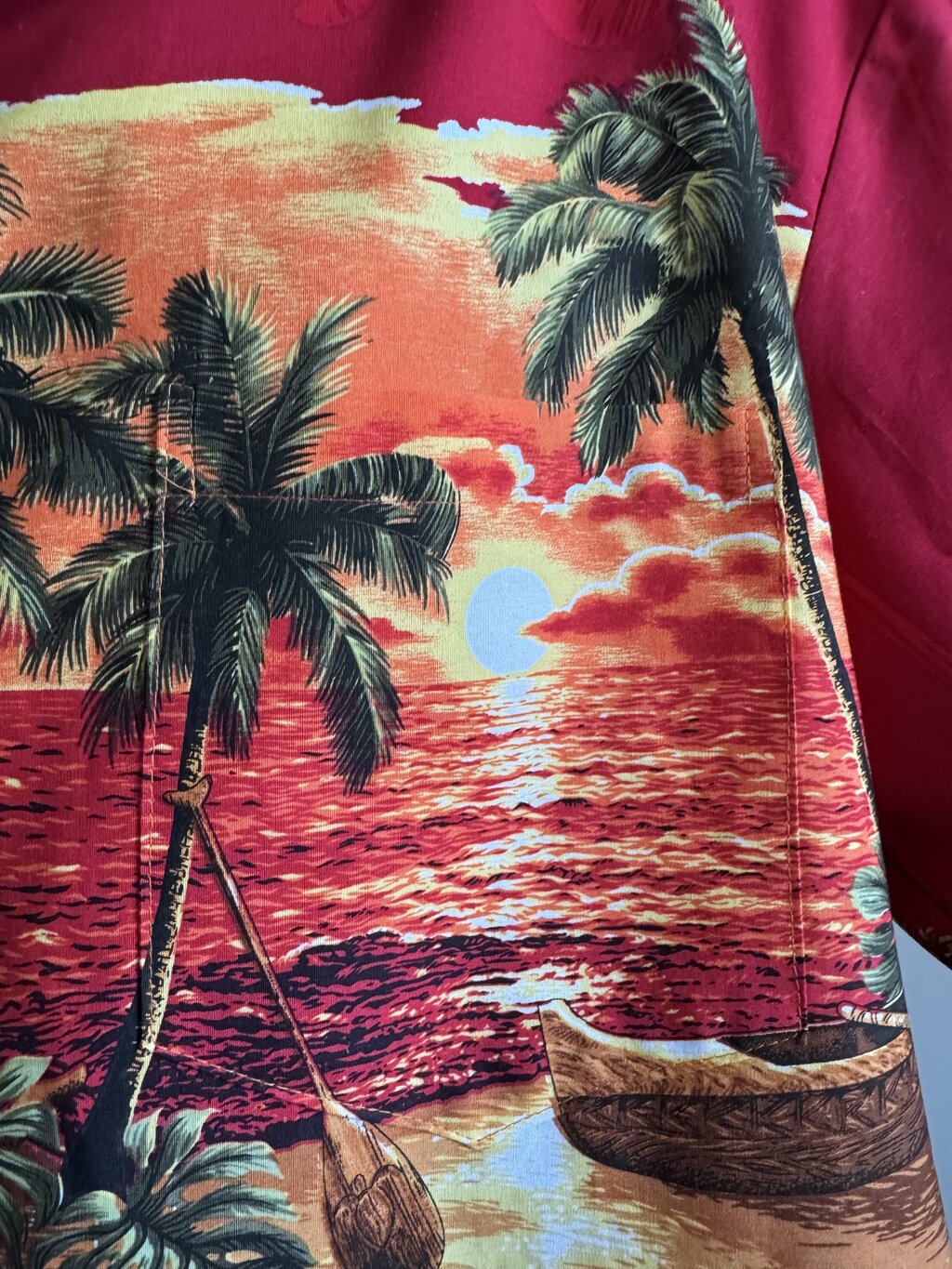 1990s–early 2000s - Molten Sunset Over Outrigger Bay – Hawaiian Reserve Collection (2XL)