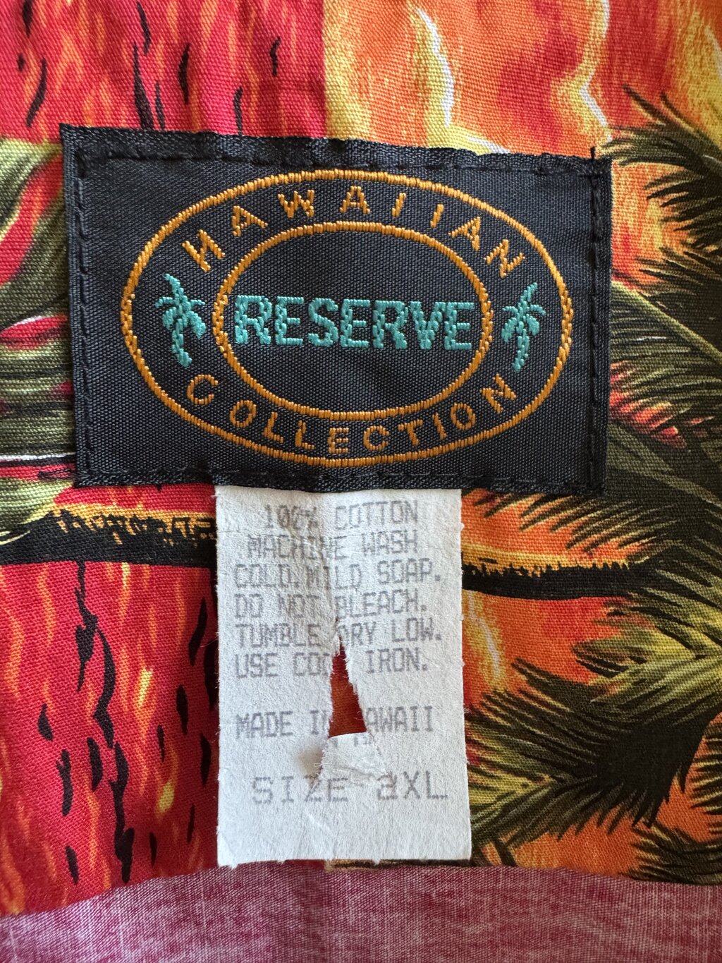 1990s–early 2000s - Molten Sunset Over Outrigger Bay – Hawaiian Reserve Collection (2XL)