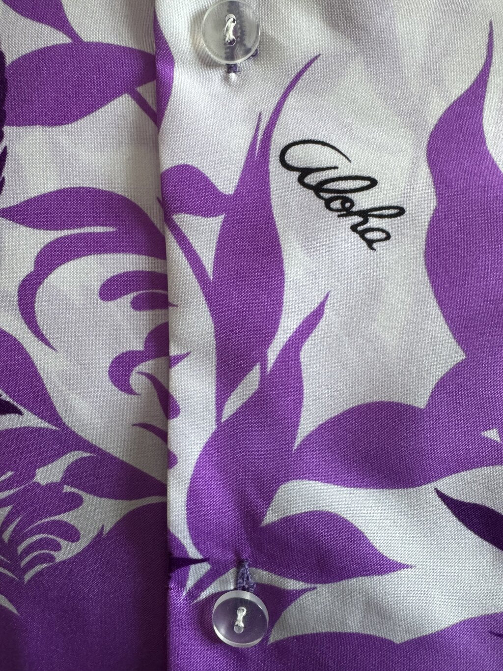 late 1990s–early 2000s - "Aloha in Bloom" – Royal Creations Purple Gradient (L/XL)