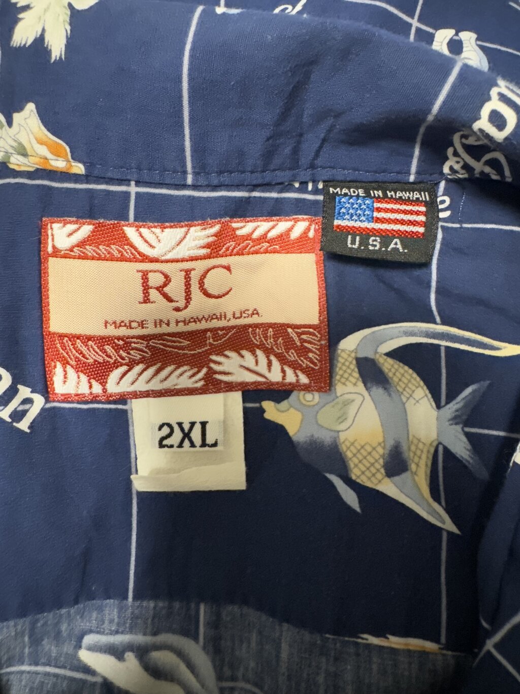 1990s–early 2000s - “Map of the Hawaiian Islands” – RJC Thick Cotton Scenic Shirt (2XL)